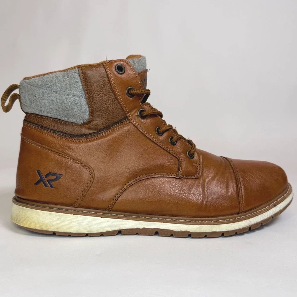XRAY Mens Tan Brown Cap Toe Lace Up Ankle Boots XRW2563 Size 12
